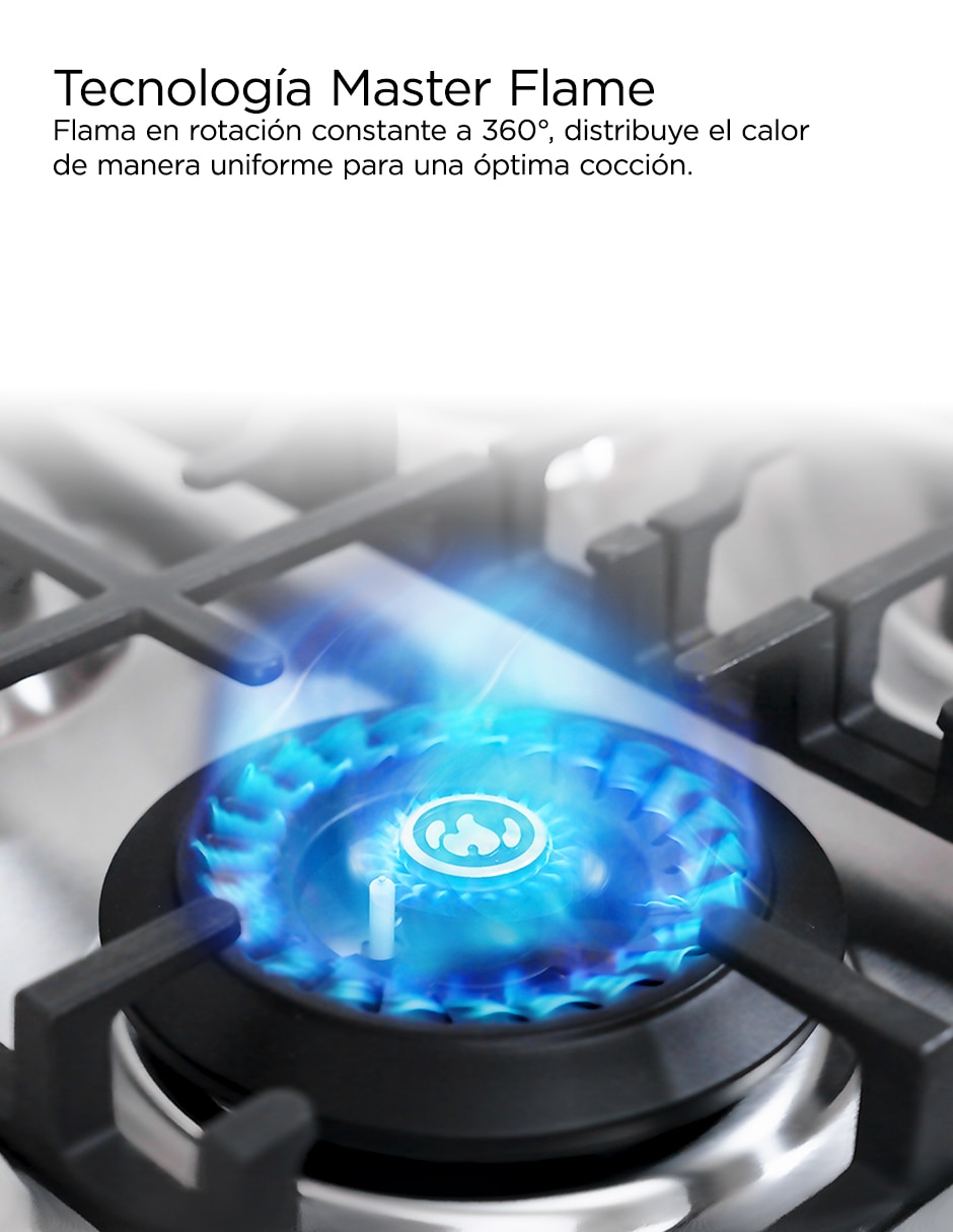 Estufa de piso a gas natural/LP Midea Master Cookplus 75.7 cm MGS30FS1BIABBF de 6 quemadores