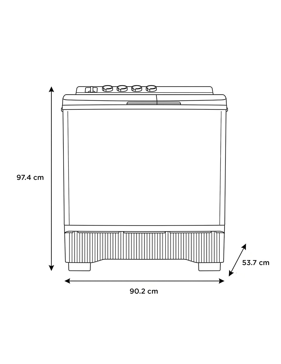 Lavadora doble tina Midea Twin Force 17 kg semiautomática carga superior MT100W170W-MX
