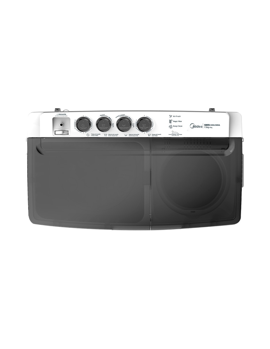 Lavadora doble tina Midea Twin Force 17 kg semiautomática carga superior MT100W170W-MX