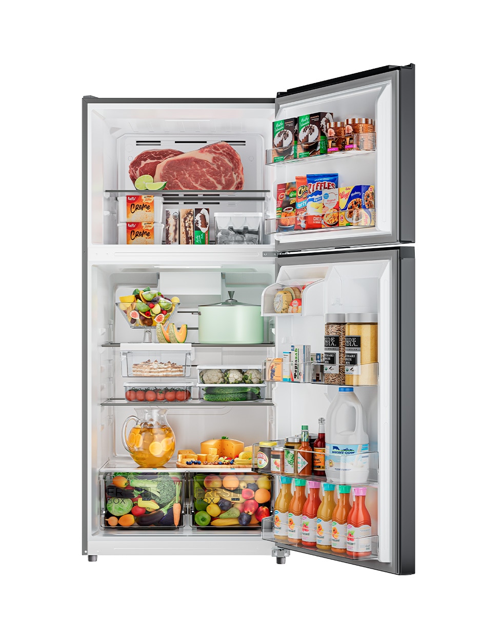 Refrigerador top mount Midea Inverter Quattro 20 pies cúbicos inverter y no frost y fábrica de hielo MDRT765FGM46D