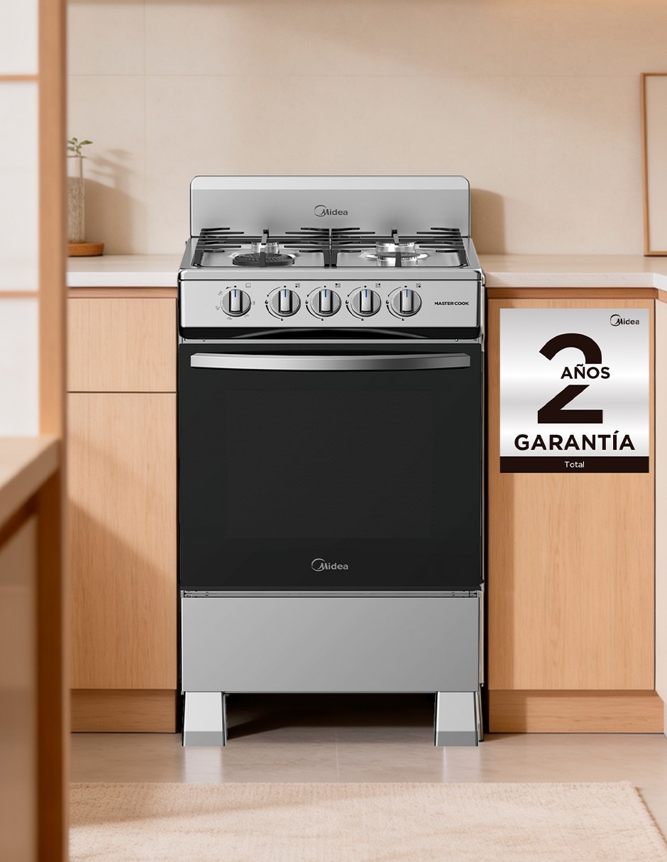 Estufa de piso a Gas Lp Mastercook 55.6 cm Mgs20fs1biabg de 4 quemadores 8