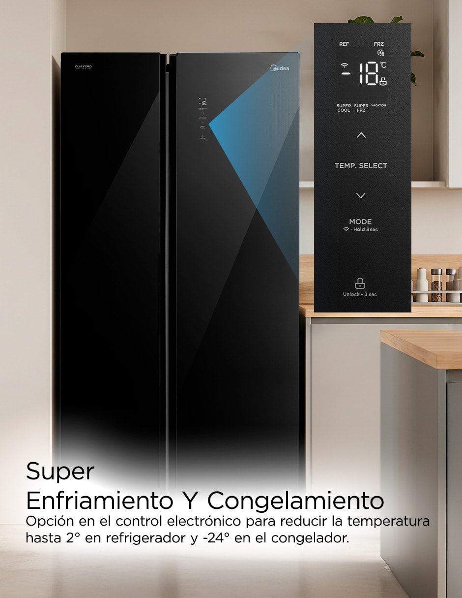 Refrigerador dúplex Inverter Quattro 20 pies cúbicos no frost fábrica de hielo MDRS710FGM22 4
