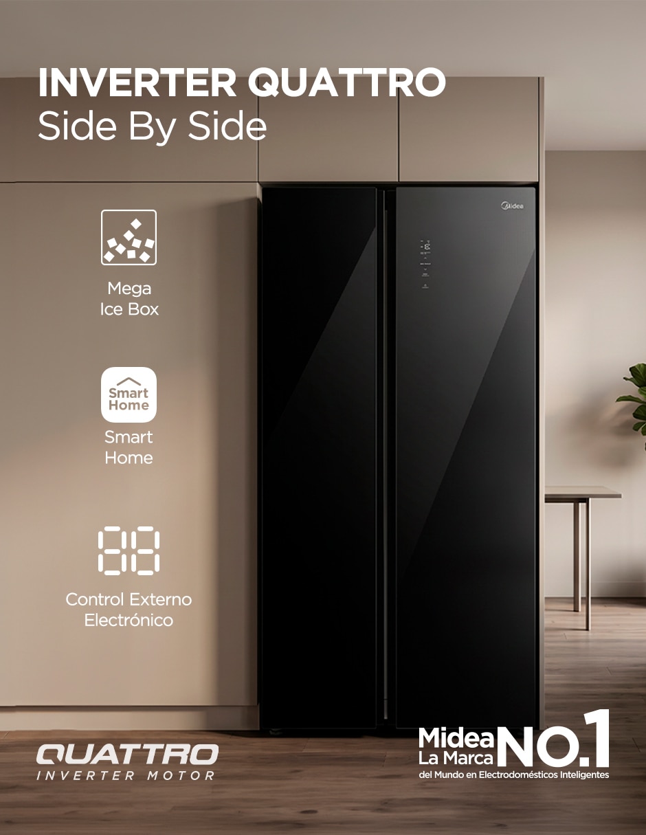 Refrigerador dúplex Inverter Quattro 20 pies cúbicos no frost fábrica de hielo MDRS710FGM22 7