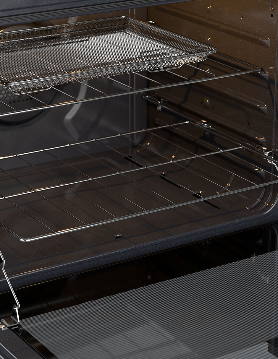 Combo estufa de piso a gas lp Whirlpool 76 cm CWFR7050S-HH de 6 quemadores + campana