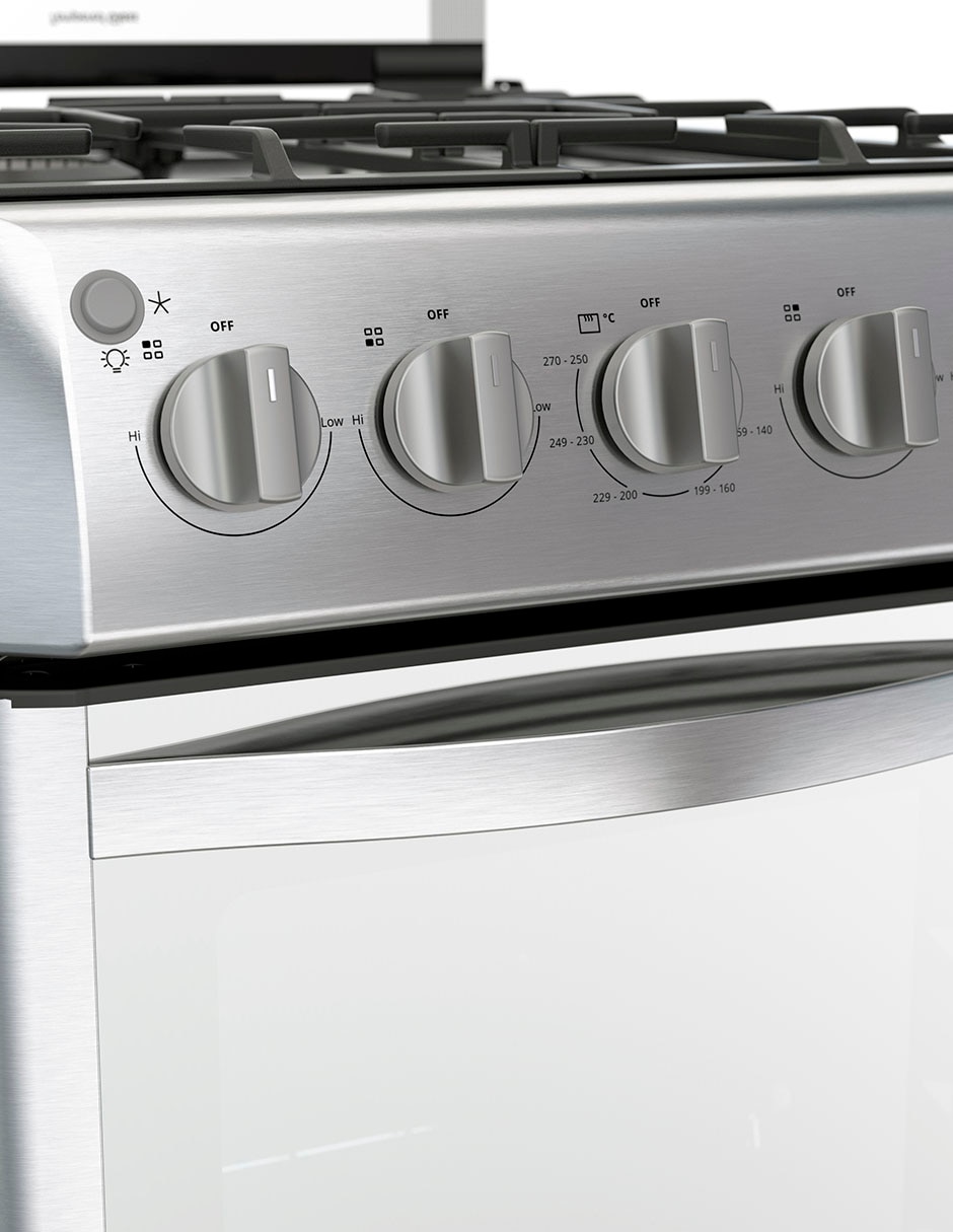 Combo estufa de piso a gas lp Whirlpool 50 cm WWR7000SHH de 4 quemadores + campana