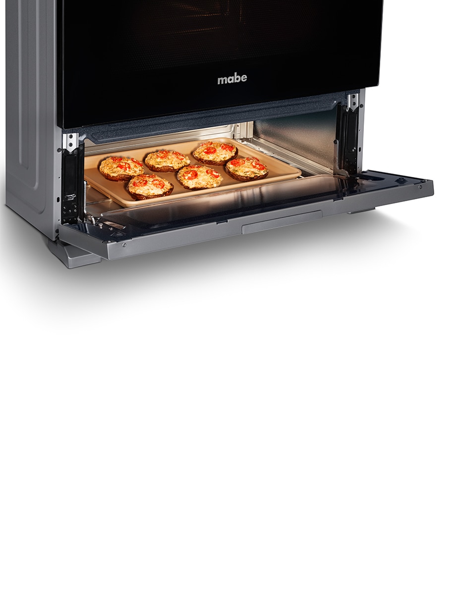 Estufa de piso a gas lp Mabe Air Fry 76 cm EMHA7602DSS0 de 6 quemadores