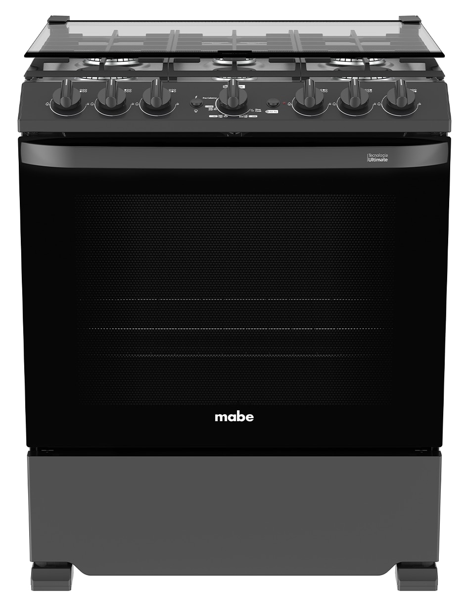 Estufa de piso a gas LP Mabe Air Fry 76 cm EMHA7602JBS0 de 6 quemadores