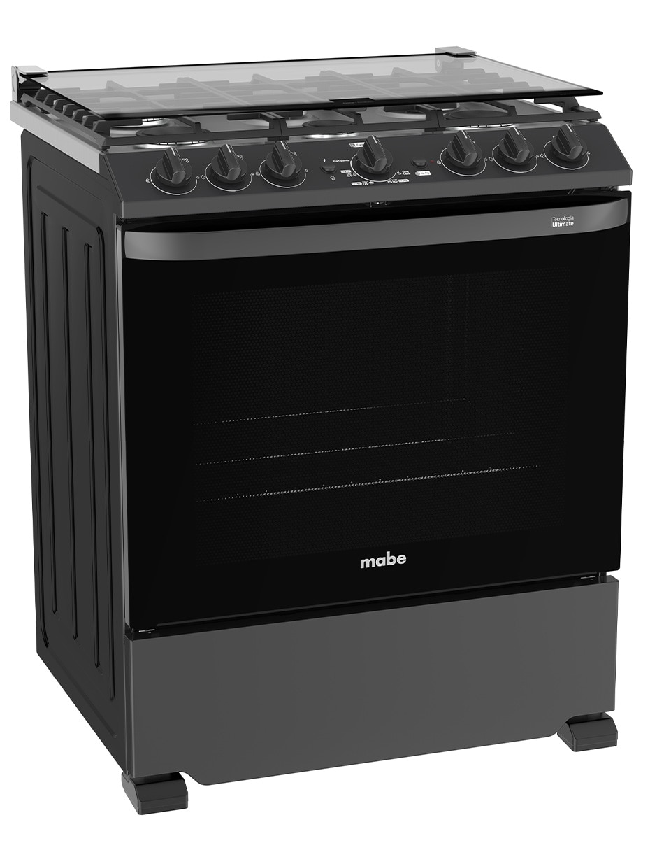 Estufa de piso a gas LP Mabe Air Fry 76 cm EMHA7602JBS0 de 6 quemadores