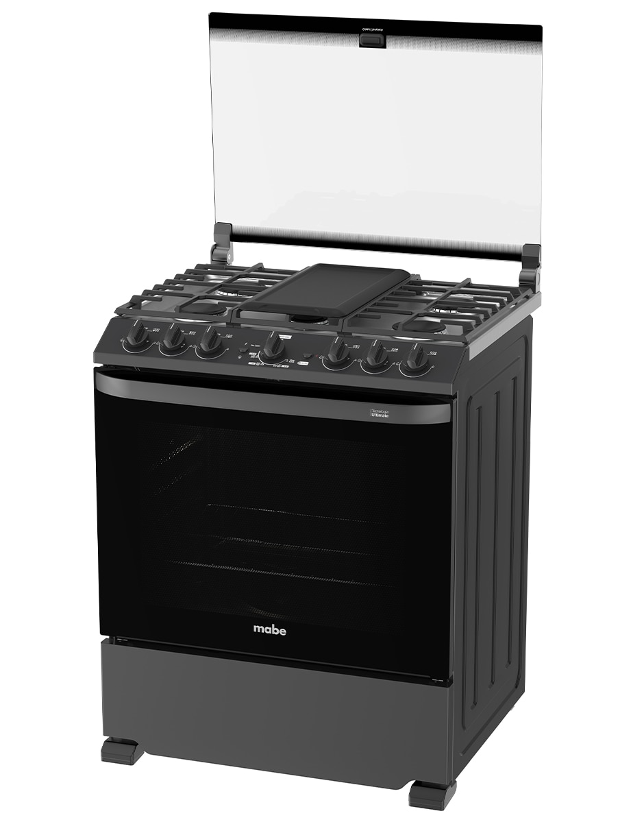 Estufa de piso a gas LP Mabe Air Fry 76 cm EMHA7602JBS0 de 6 quemadores