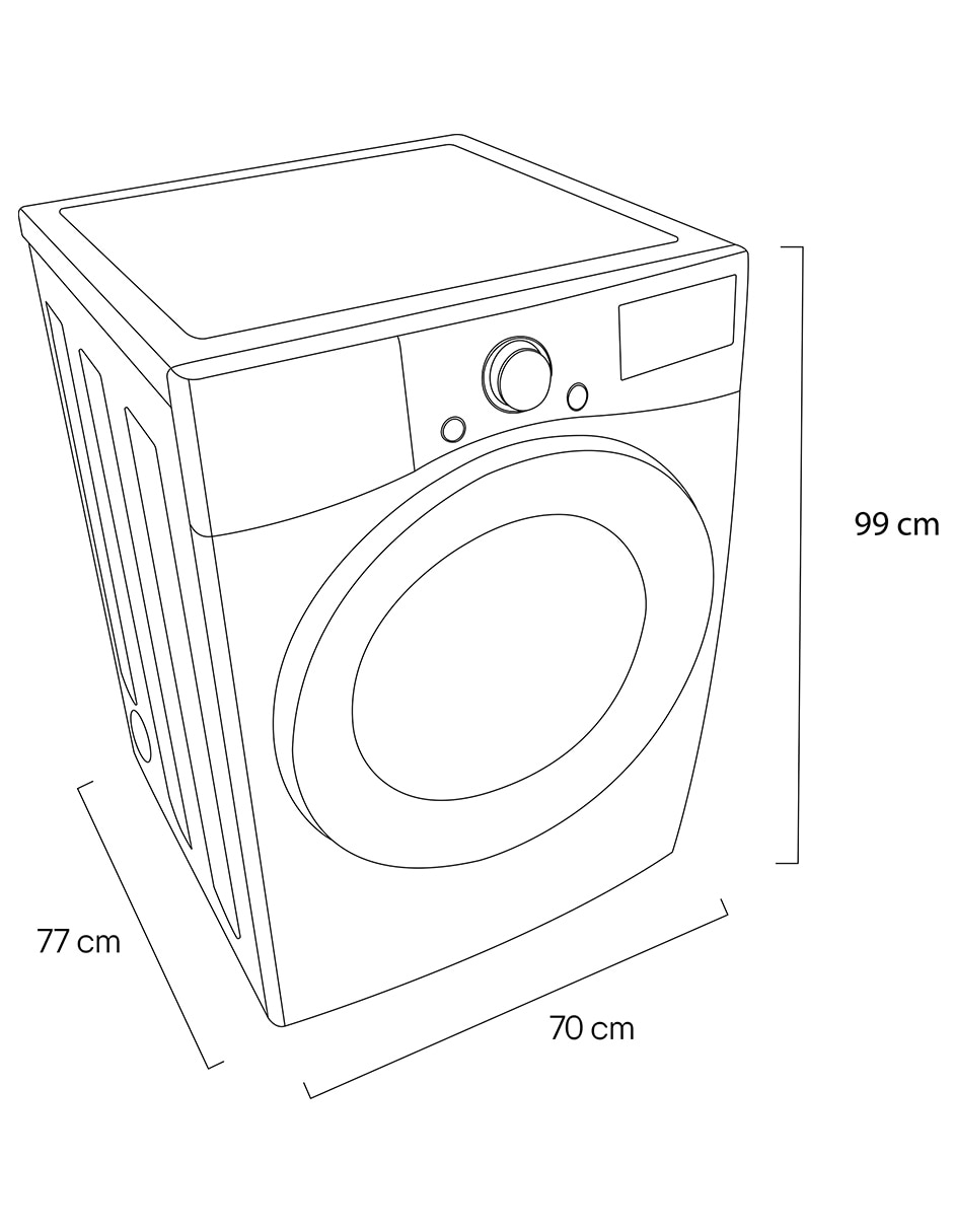 Secadora de gas lp lg de 22 kg con 14 ciclos df22bv2sr