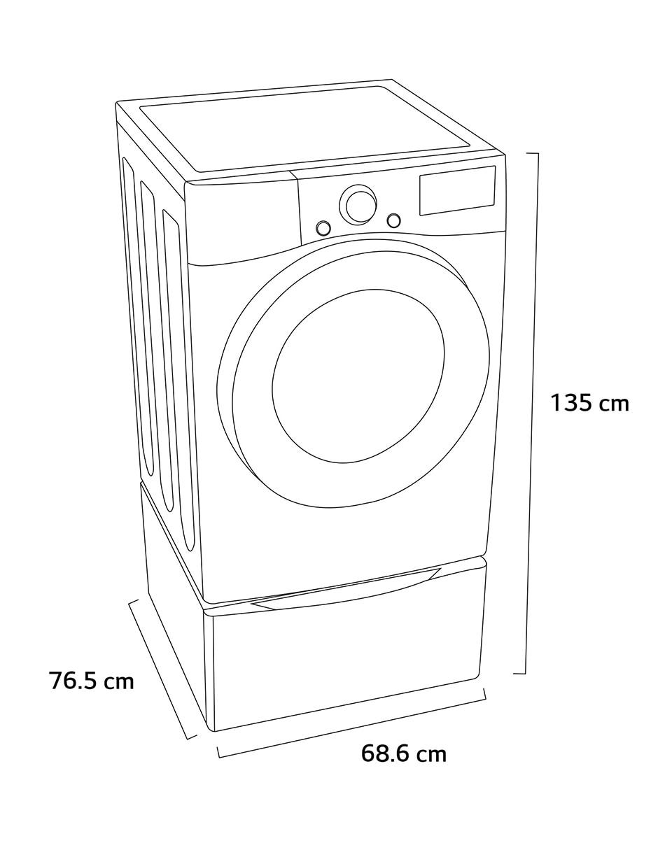 Secadora de gas lg de 22 kg con 13 ciclos df22wv2sr.wdp6w