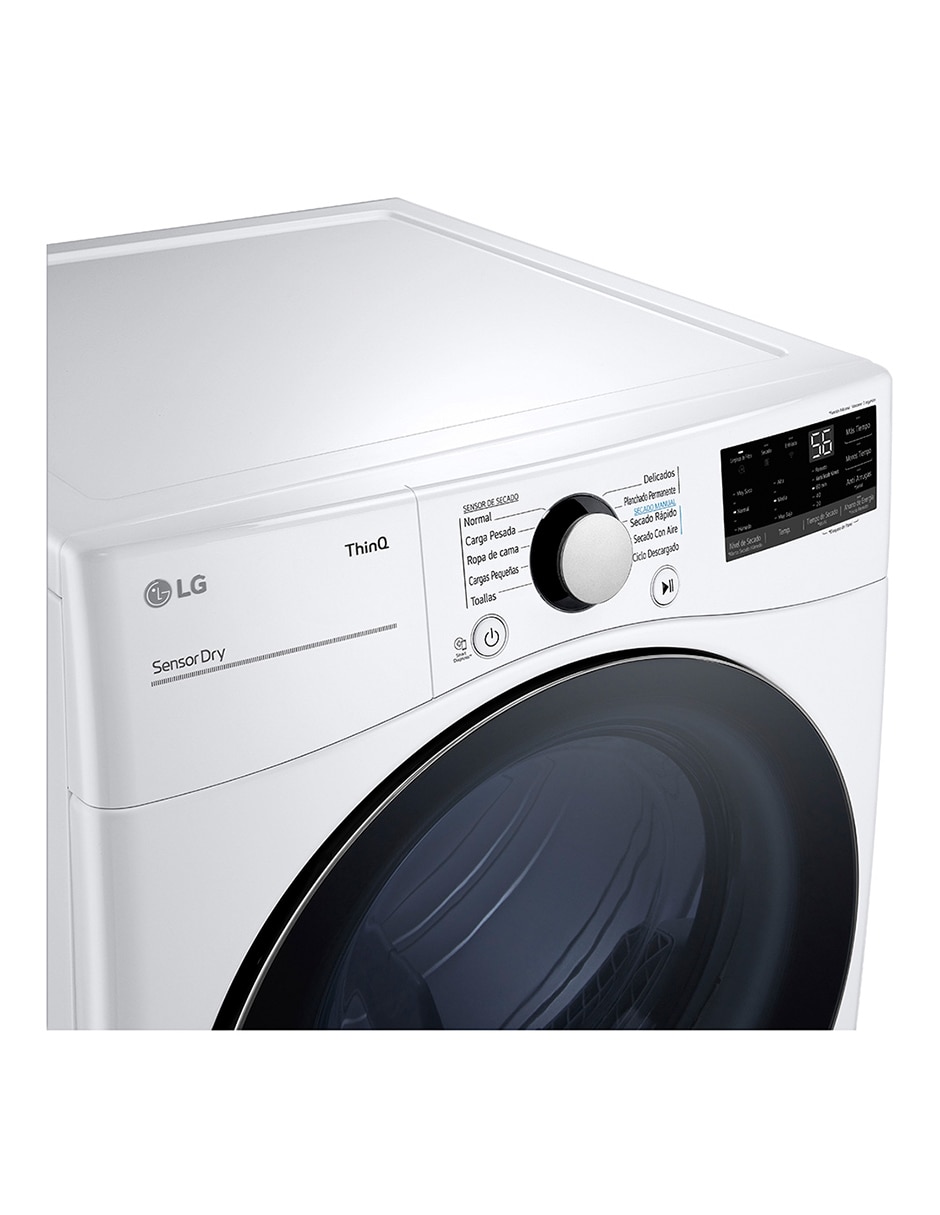 Secadora de gas lg de 22 kg con 13 ciclos df22wv2sr.wdp6w