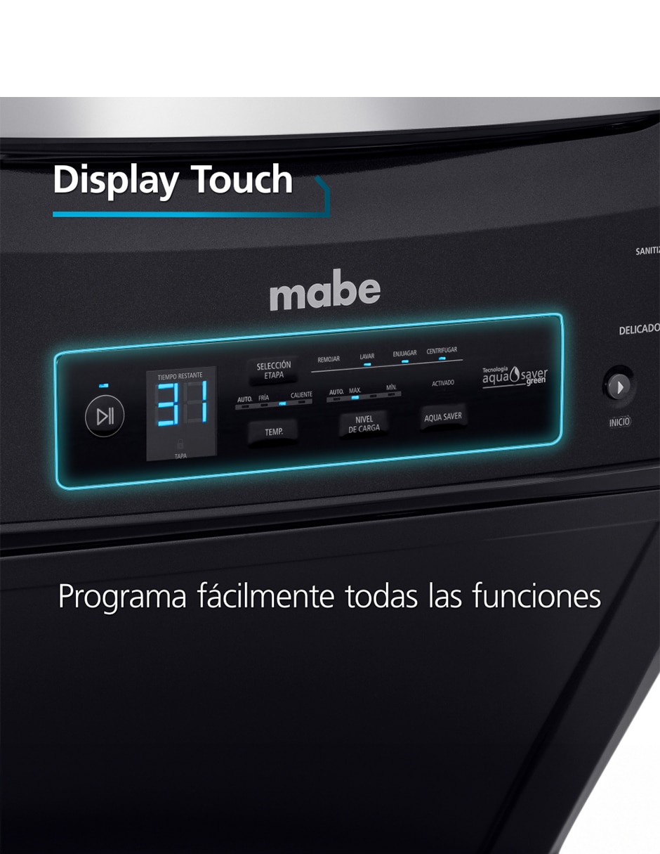 Centro de lavado Mabe AI Ultra Capacity + Kit de Limpieza gas lp 24 KG MCL2440PPDG0LIM