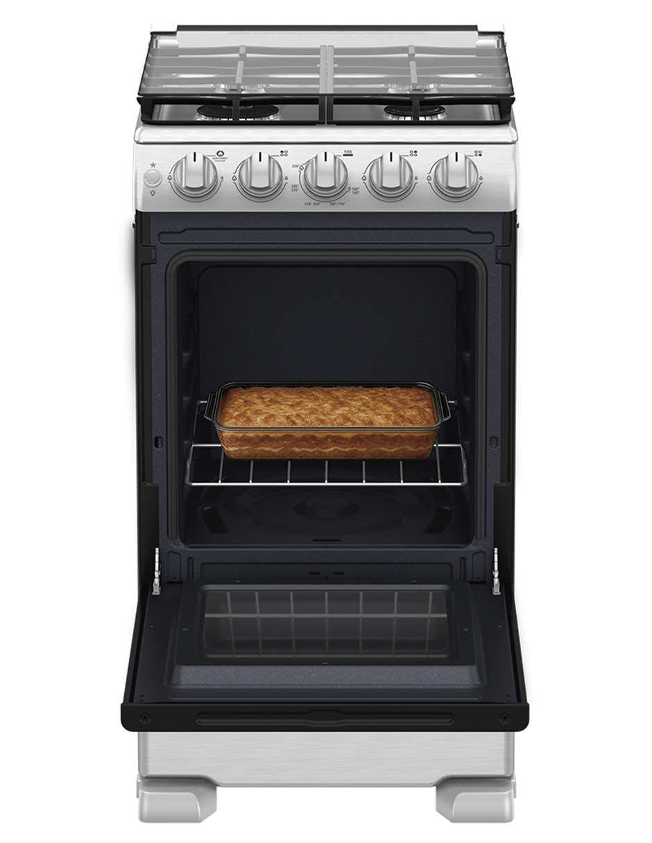 Combo estufa de piso a Gas LP Mabe Tecnología Ultimate Cooking y Cleaning 50.60 cm EM5060X2CMPU50 de 4 quemadores + Campana