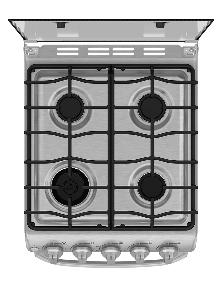 Combo estufa de piso a Gas LP Mabe Tecnología Ultimate Cooking y Cleaning 50.60 cm EM5060X2CMPU50 de 4 quemadores + Campana