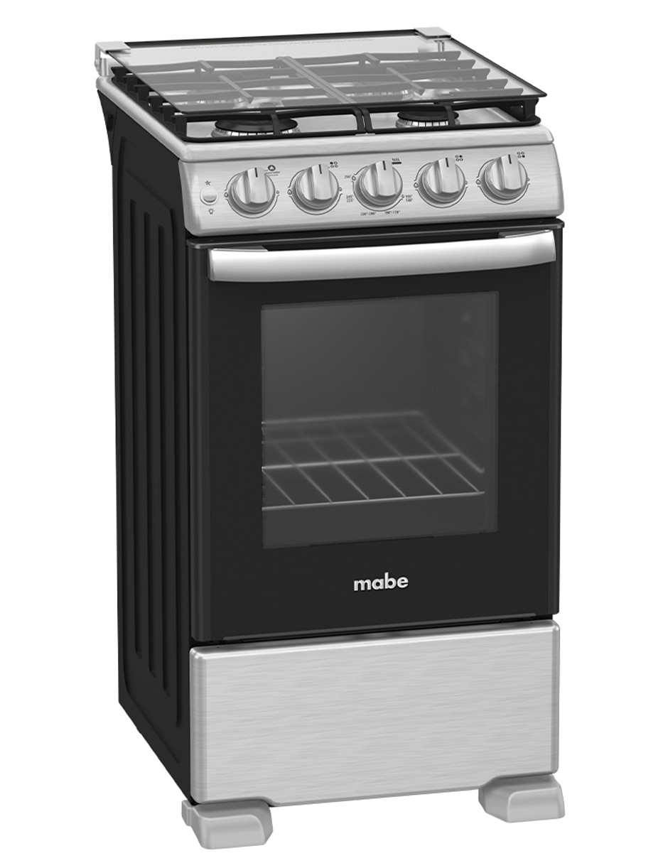 Combo estufa de piso a Gas LP Mabe Tecnología Ultimate Cooking y Cleaning 50.60 cm EM5060X2CMPU50 de 4 quemadores + Campana