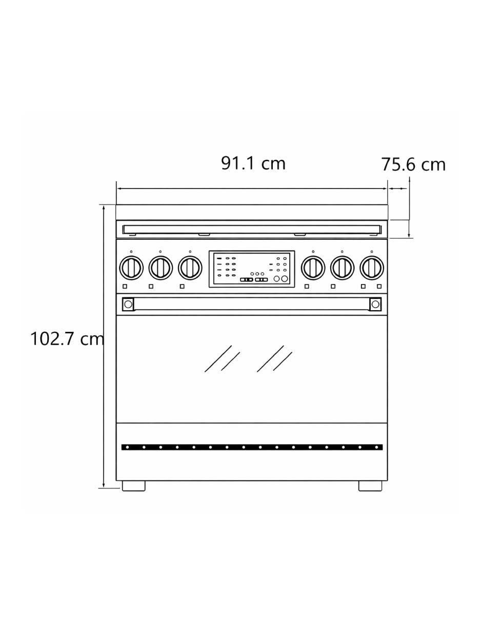 Estufa de piso a gas LP Thor Kitchen 91 cm RSG36BLP de 6 quemadores