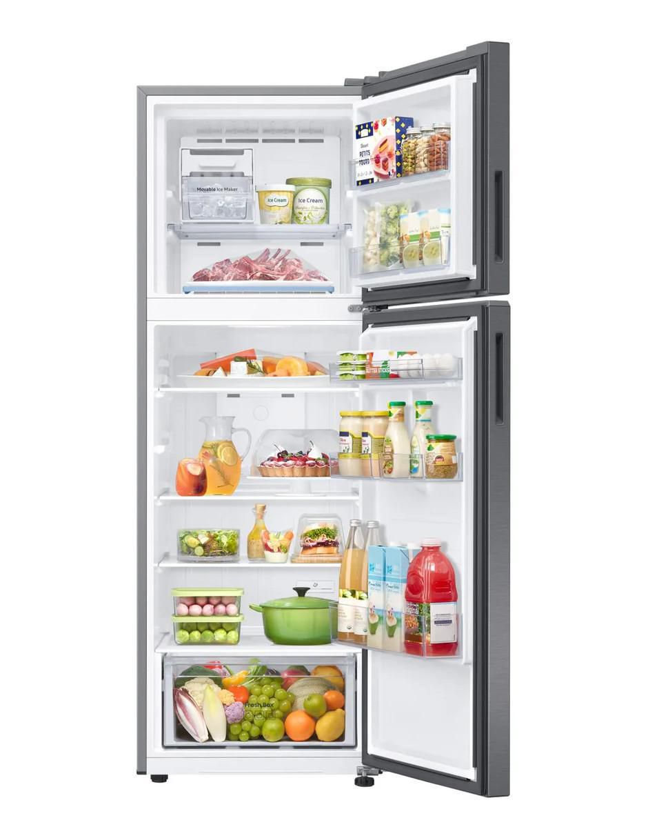 Refrigerador top mount Samsung 12 pies cúbicos tecnología inverter y manual RT35DG5124S9