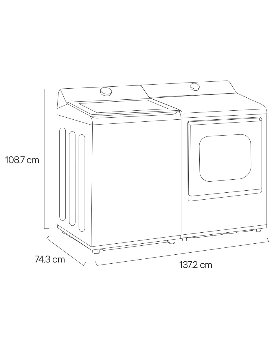Combo lavadora + secadora de gas 25 kg WT25PBTX6.DT22PBTX 10