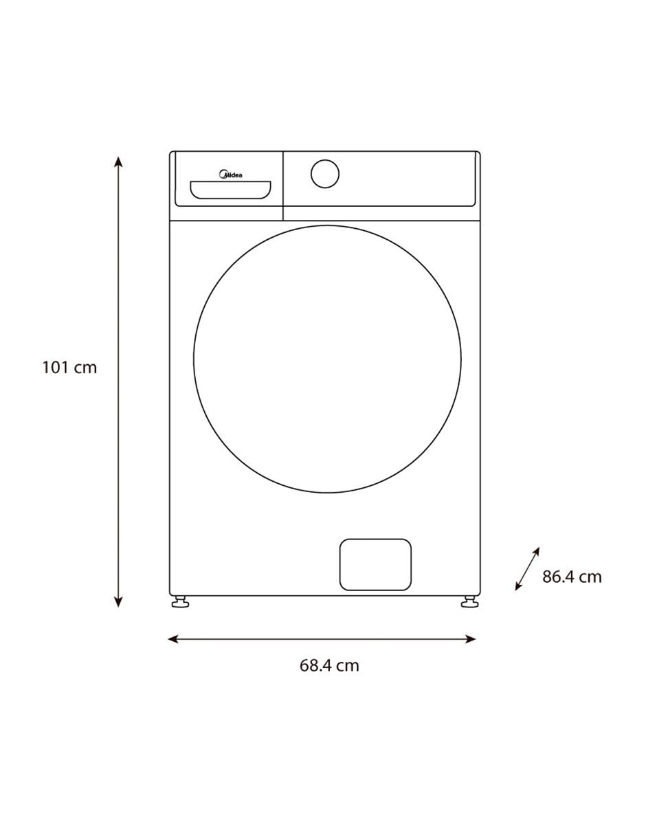 Lavadora Midea 21 kg automática carga frontal MH04W210/S