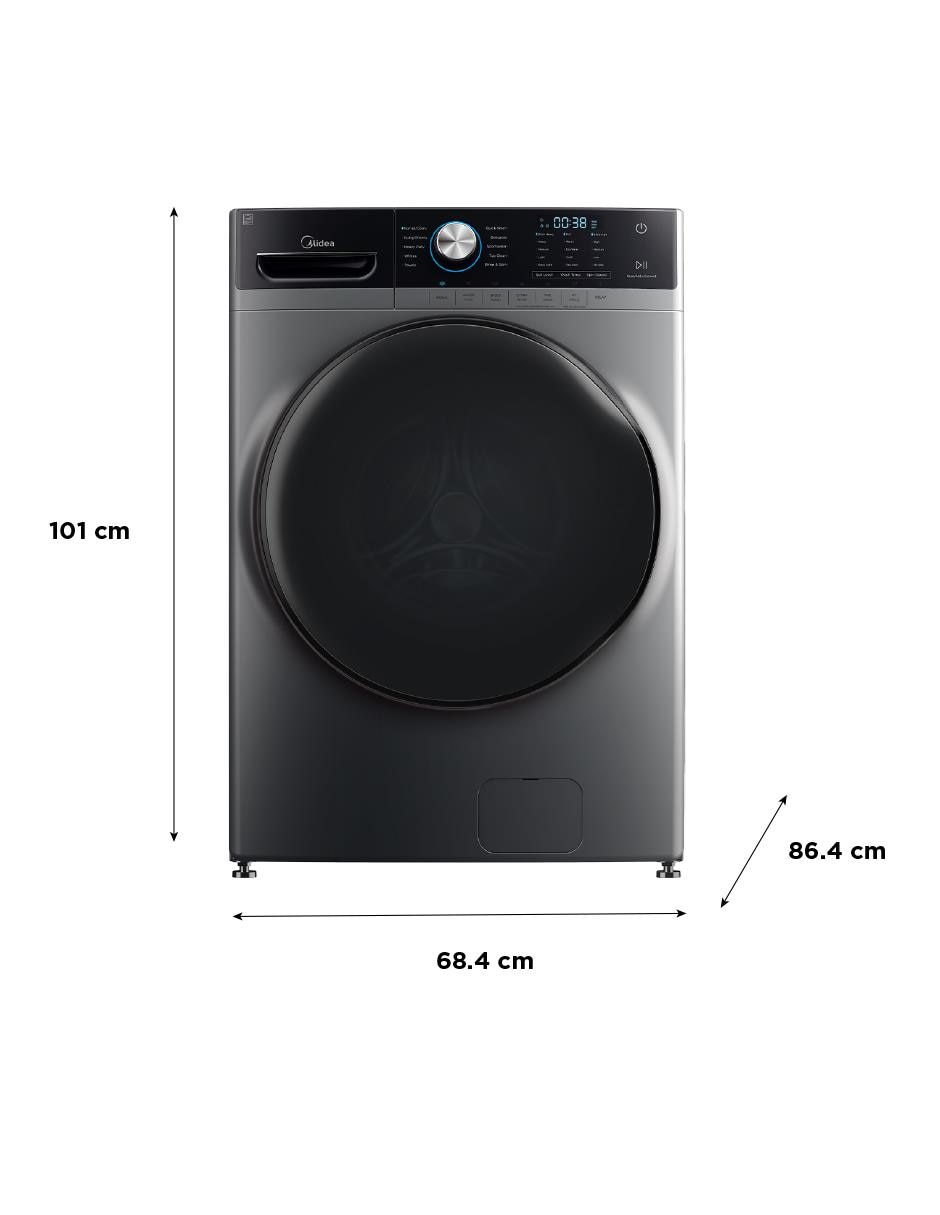Lavadora Midea 21 kg automática carga frontal MH04W210/S