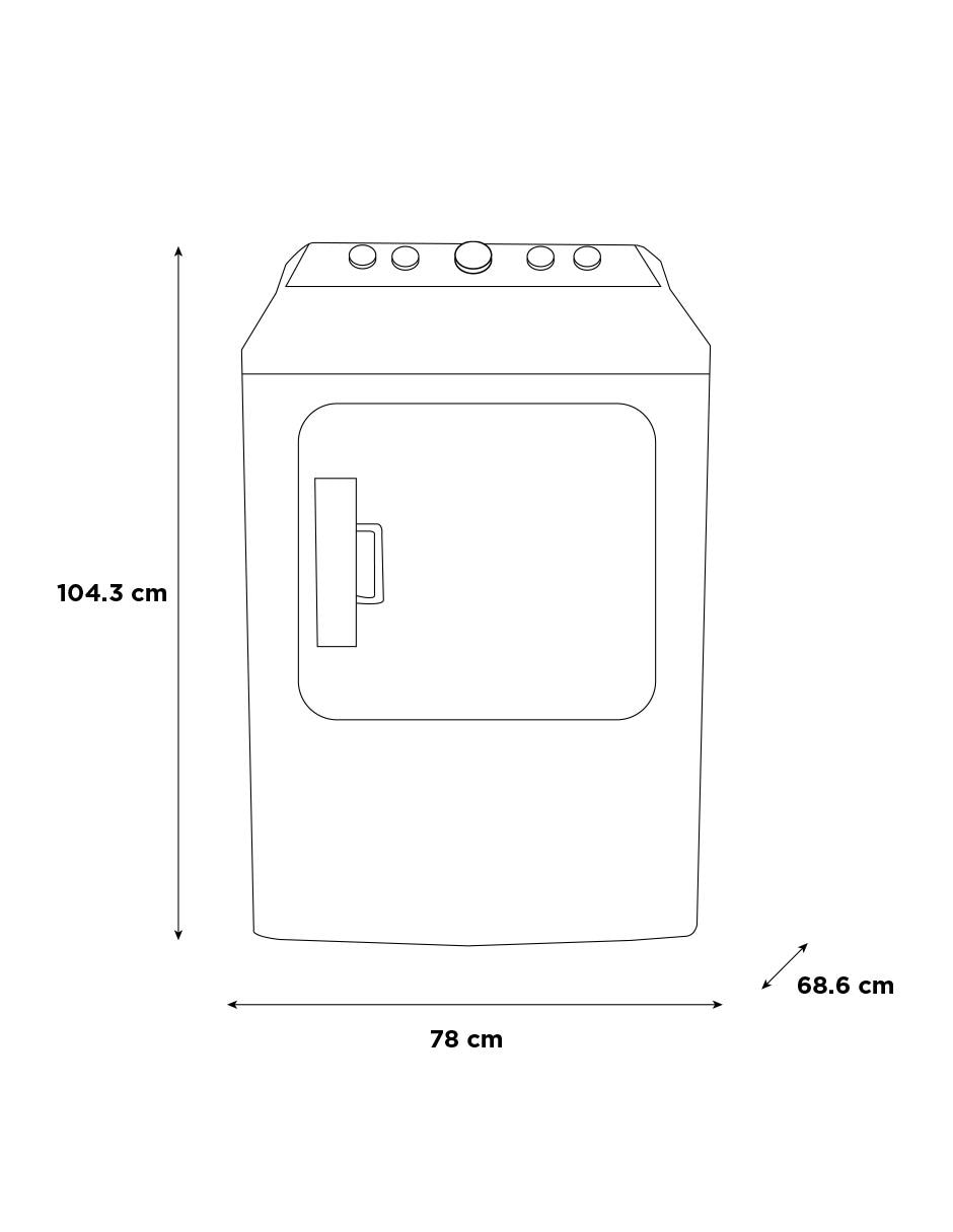Secadora de gas Midea de 23 kg con 8 ciclos MD500D230/W