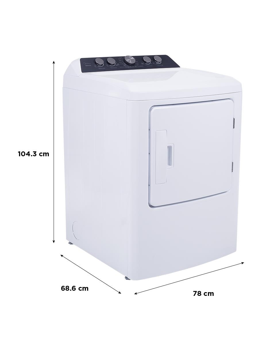 Secadora de gas Midea de 23 kg con 8 ciclos MD500D230/W