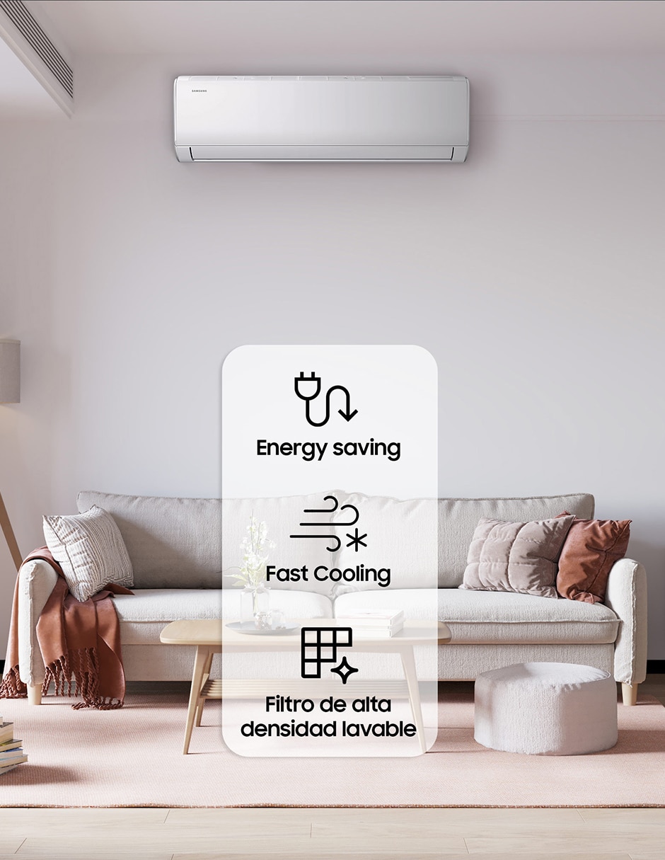 Aire acondicionado mini split inverter Samsung frío y calor 18000 BTU AR40F18C0AMAX