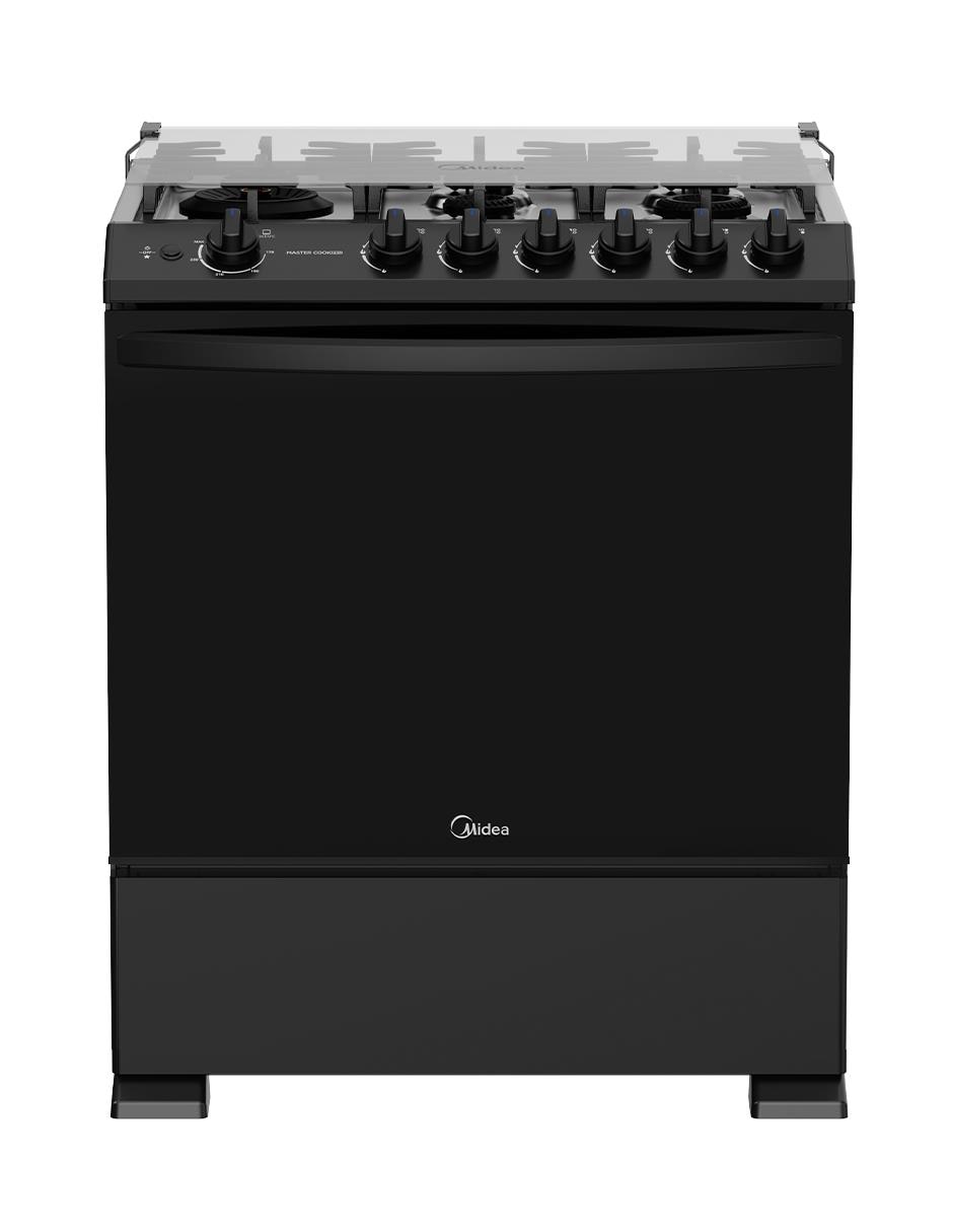 Estufa de piso a Gas natural/LP Midea 75.7 cm MGS30FS1LIASBT de 6 quemadores