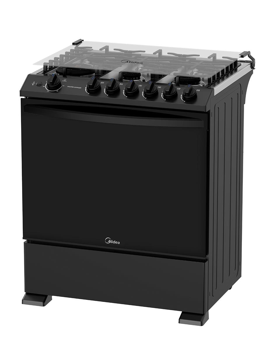 Estufa de piso a Gas natural/LP Midea 75.7 cm MGS30FS1LIASBT de 6 quemadores