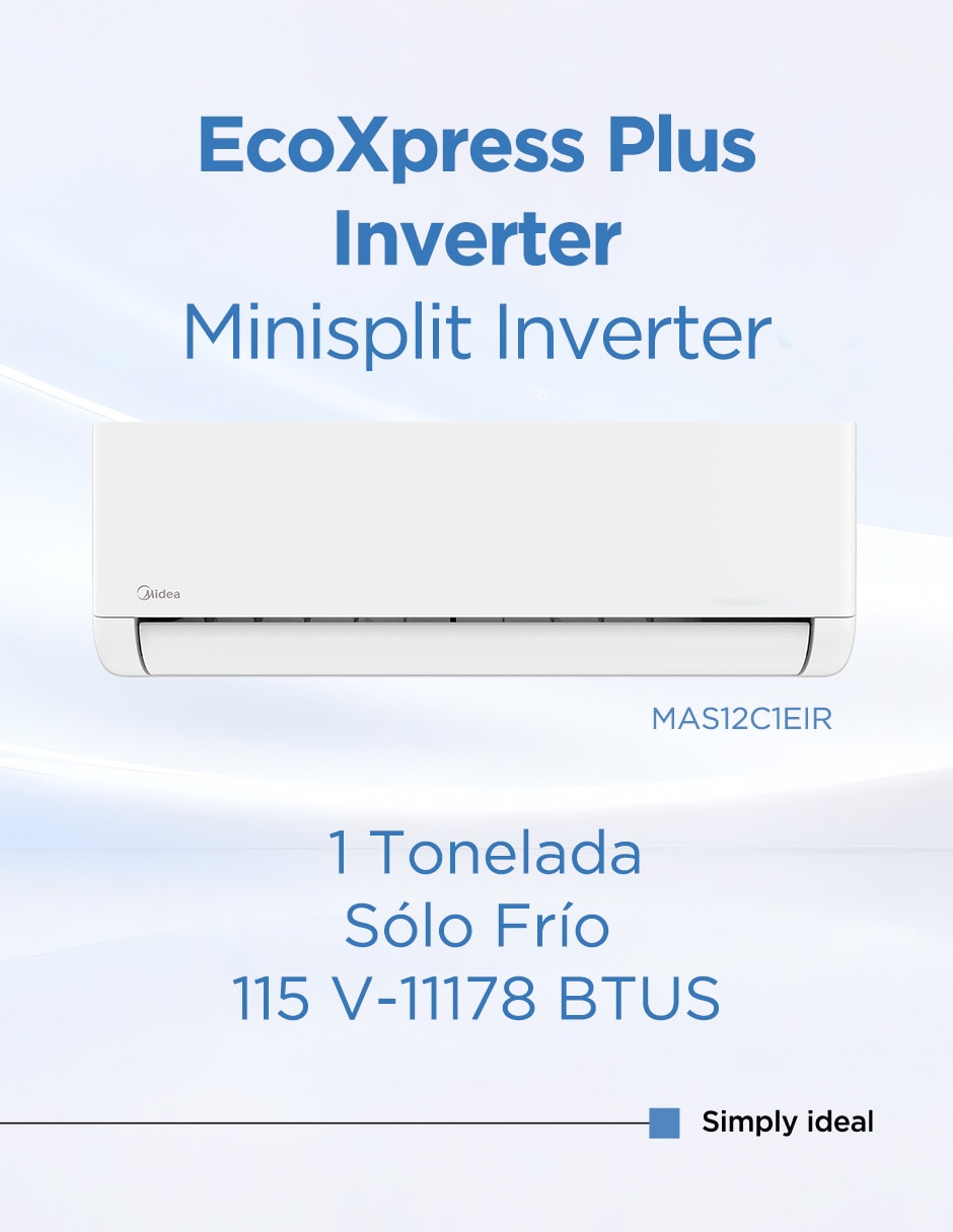 Aire acondicionado mini split inverter frío 12000 btu mas12c1eir 115v 5