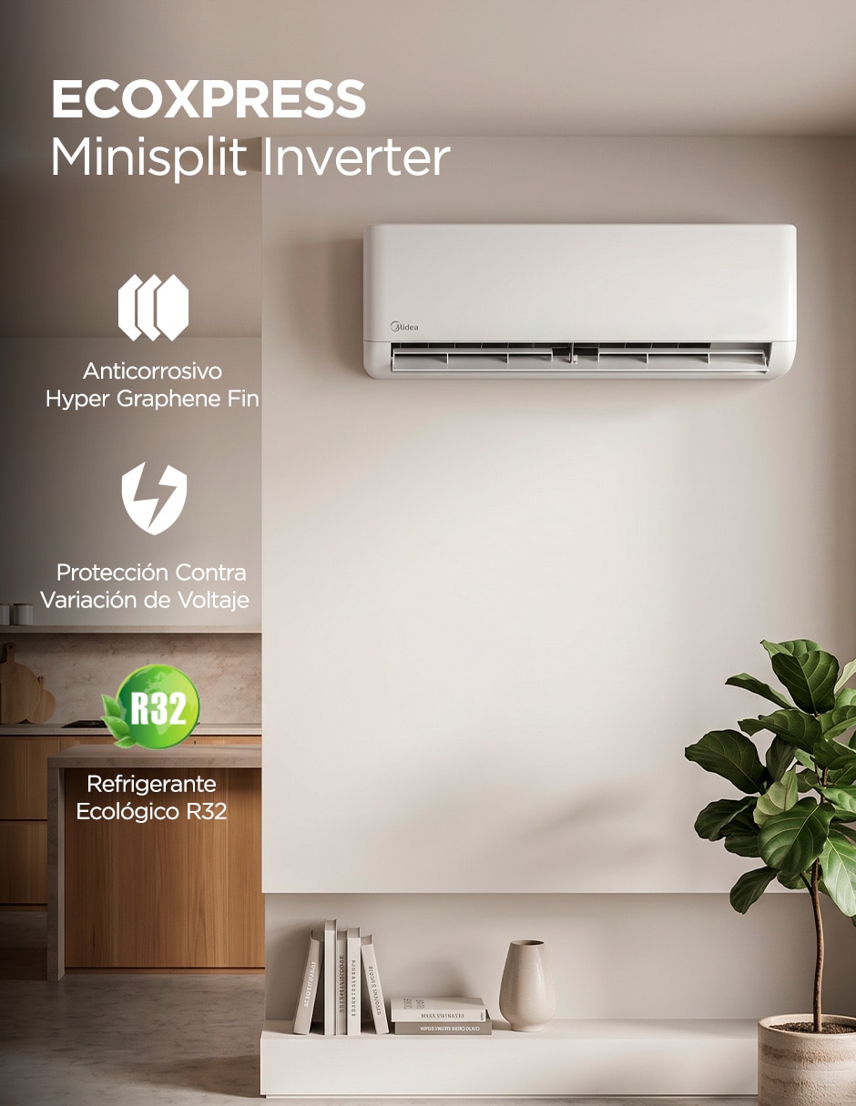 Aire acondicionado mini split inverter frío 12000 btu mas12c1eir 115v