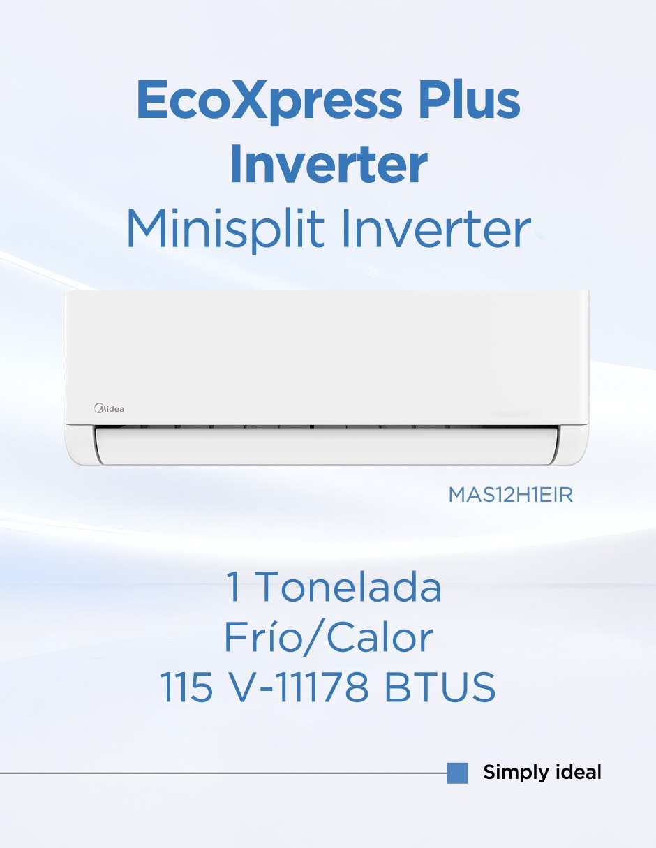 Aire acondicionado mini split inverter frío y calor 12000 btu mas12h1eir 115v 5