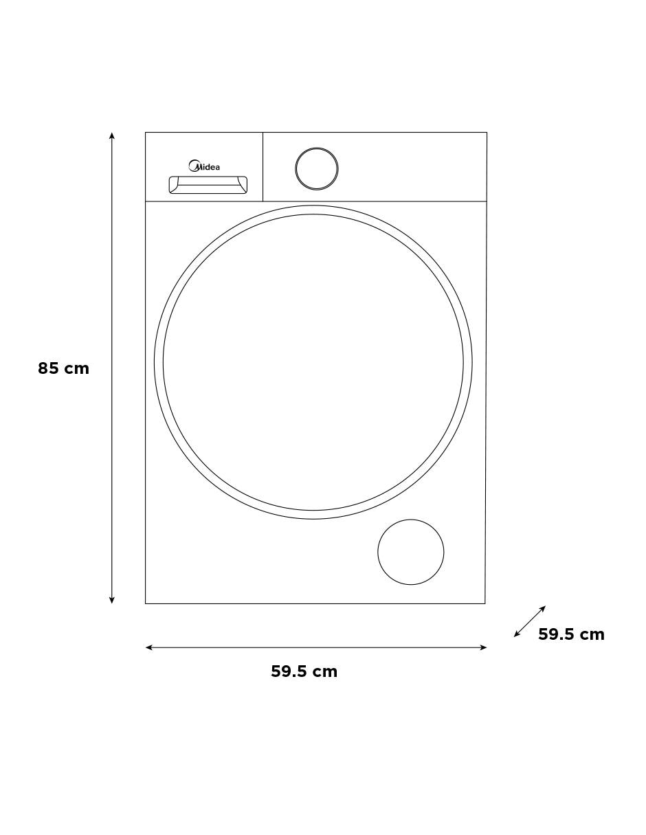 Lavasecadora Midea eléctrico 15 kg 7 kg MF210D150WB/T