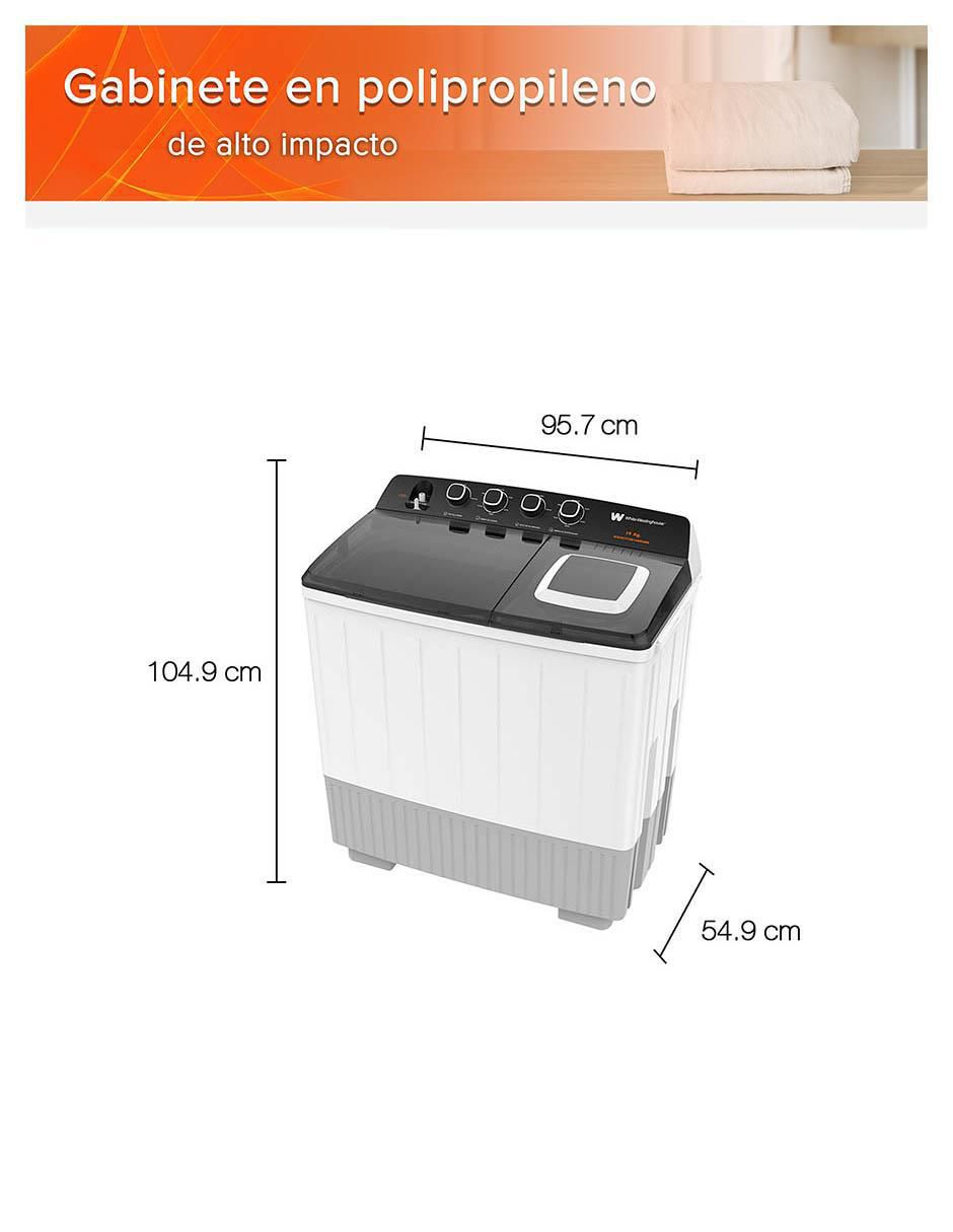 Lavadora doble tina 19 kg semiautomática carga superior WWXCTT301408QBK 7