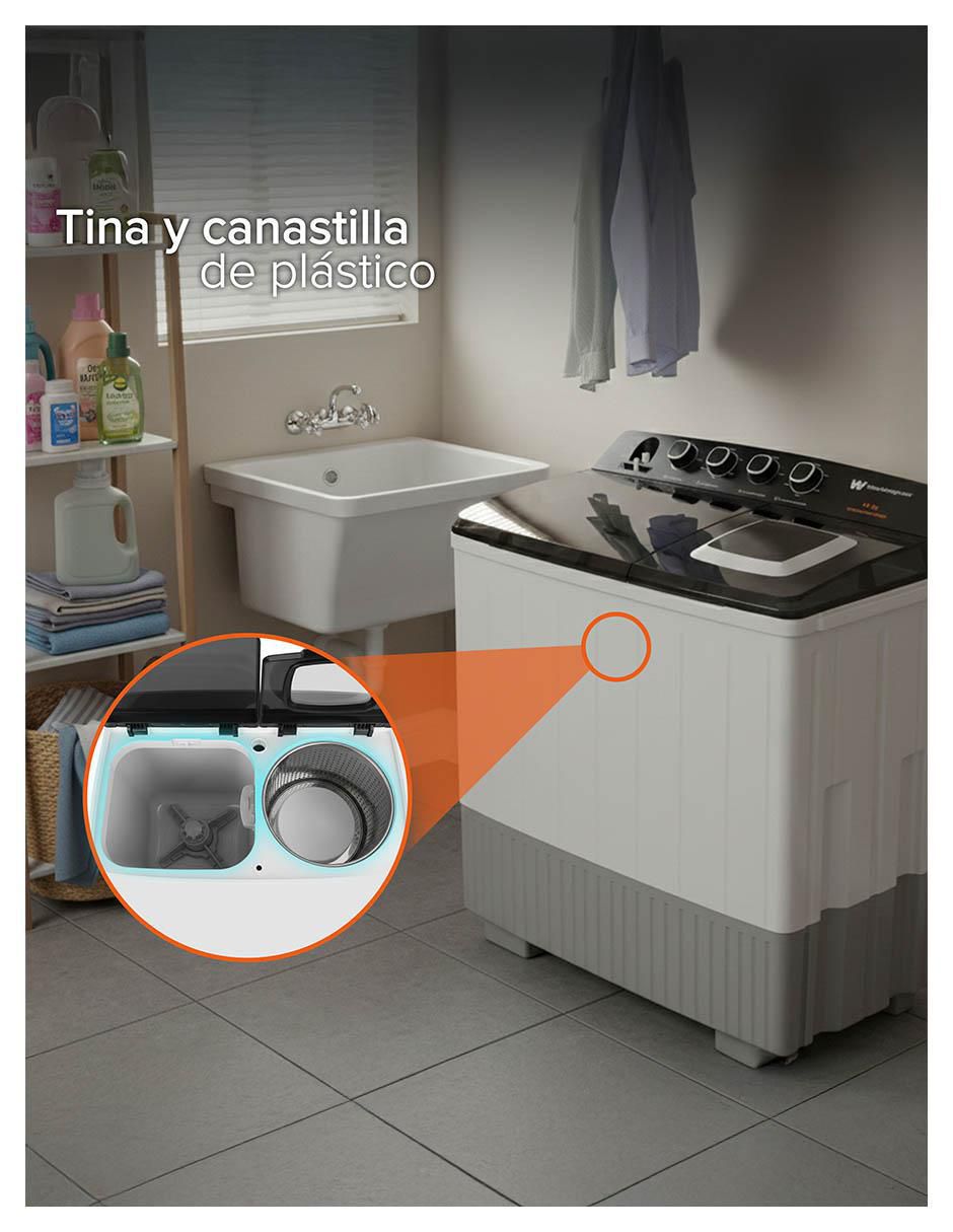 Lavadora doble tina 19 kg semiautomática carga superior WWXCTT301408QBK 2