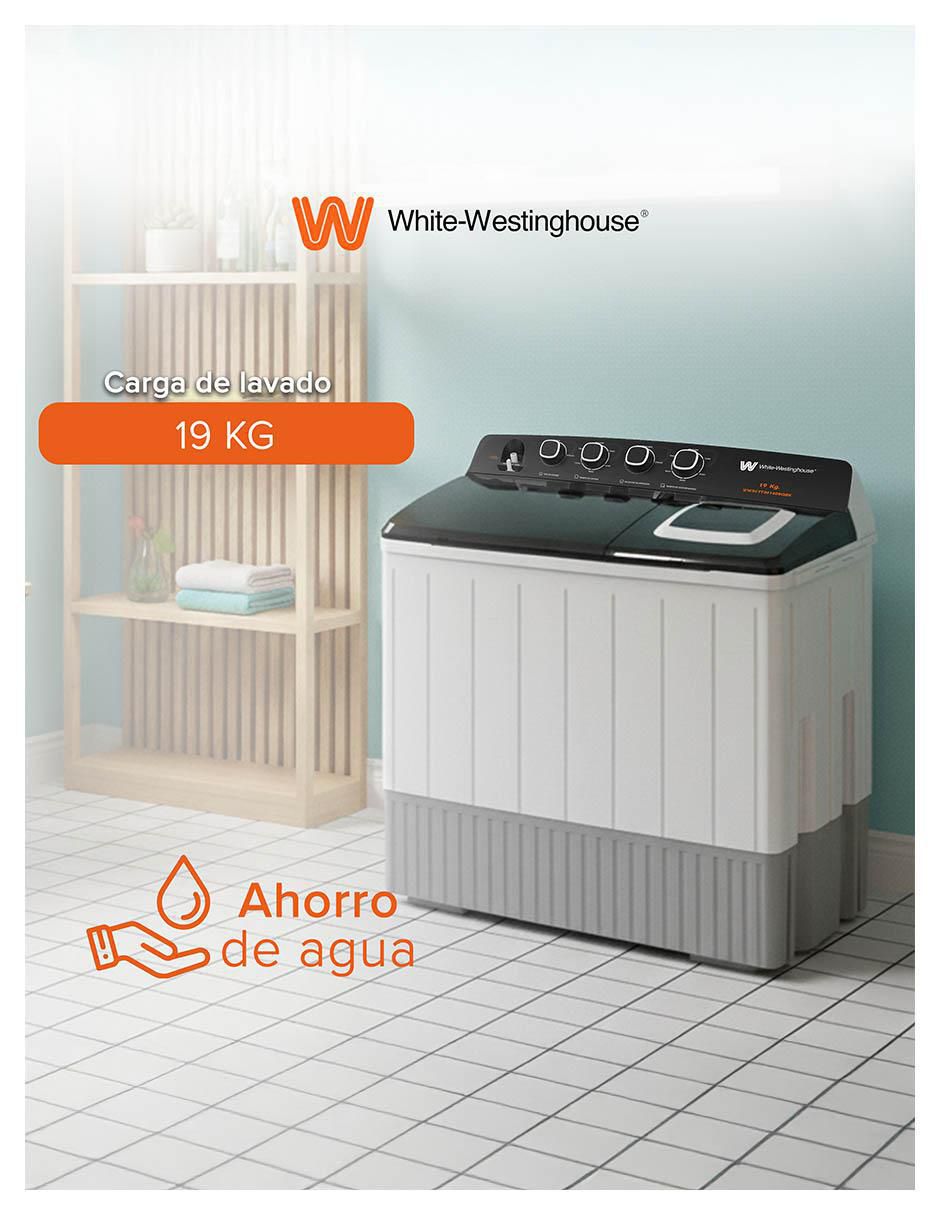 Lavadora doble tina 19 kg semiautomática carga superior WWXCTT301408QBK 6