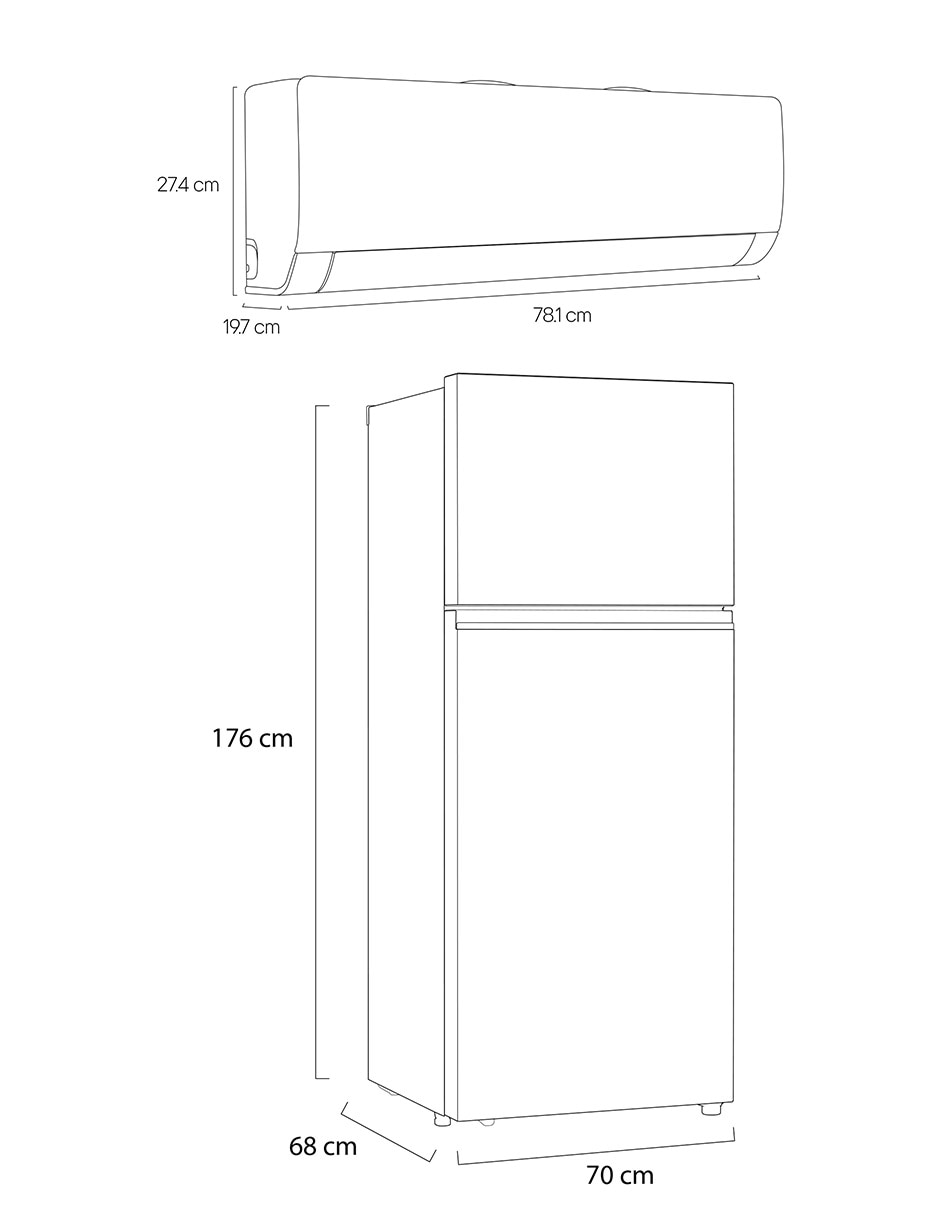 "refrigerador" top mount lg 14 pies cúbicos tecnología inverter "y" no vt40bk.vc121c1