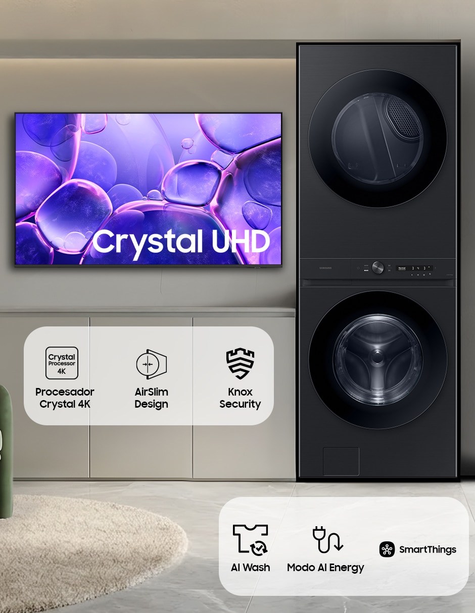 Combo Centro de lavado Samsung gas natural/LP 22 kg F-WH22DBGVUN50 + Pantalla Smart TV Samsung 50 pulgadas