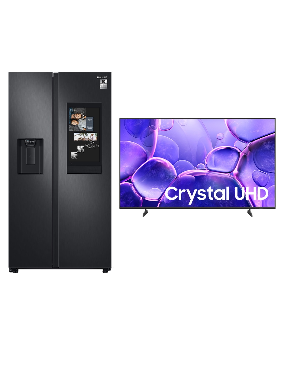 SAMSUNG Combo refrigerador dúplex Samsung 27 pies cúbicos fábrica de hielo F-RS27T5BUN5U8 + Pantalla Smart TV 50 pulgadas
