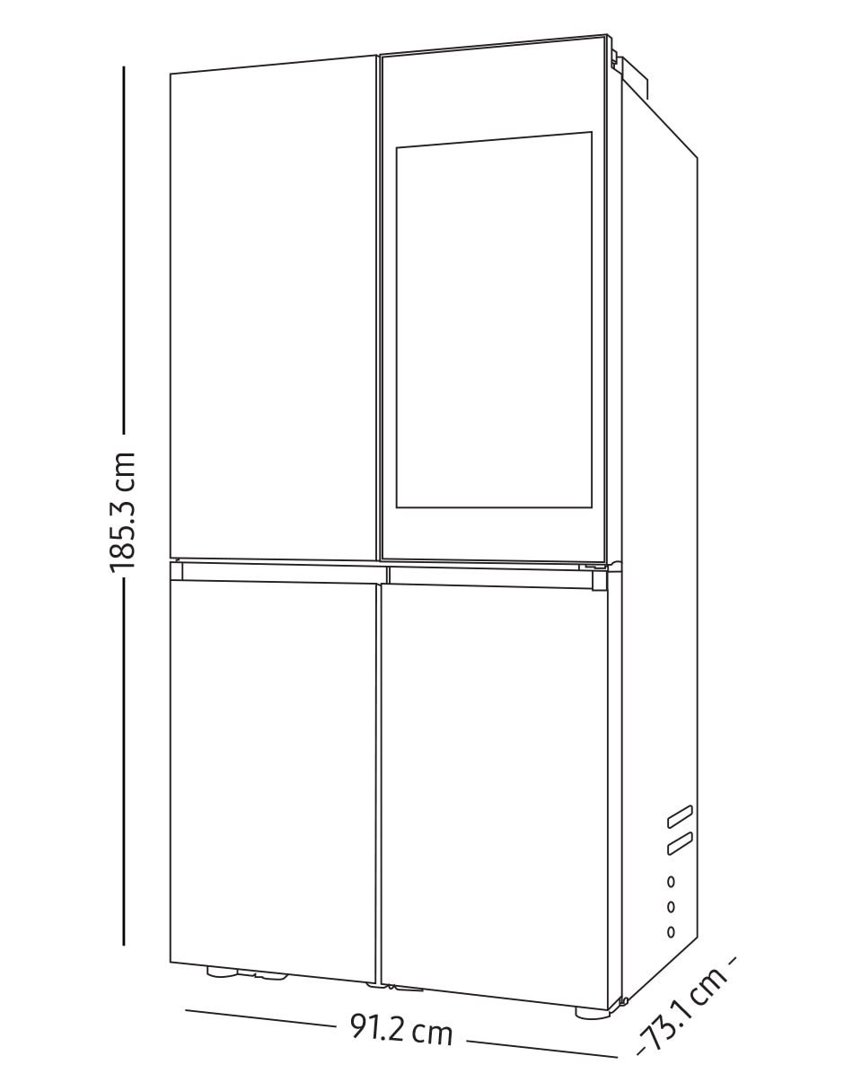 Combo refrigerador french door + Pantalla Smart TV Bespoke 23 pies cúbicos fábrica de hielo F-RF23B9UN50U8 14