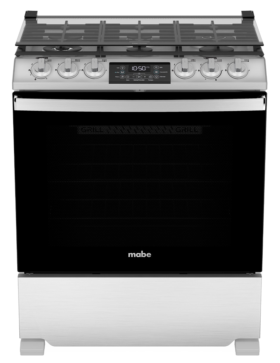 Estufa de piso a gas LP Mabe Air Fry 75.8 cm EMHA7614DATSS0 de 6 quemadores