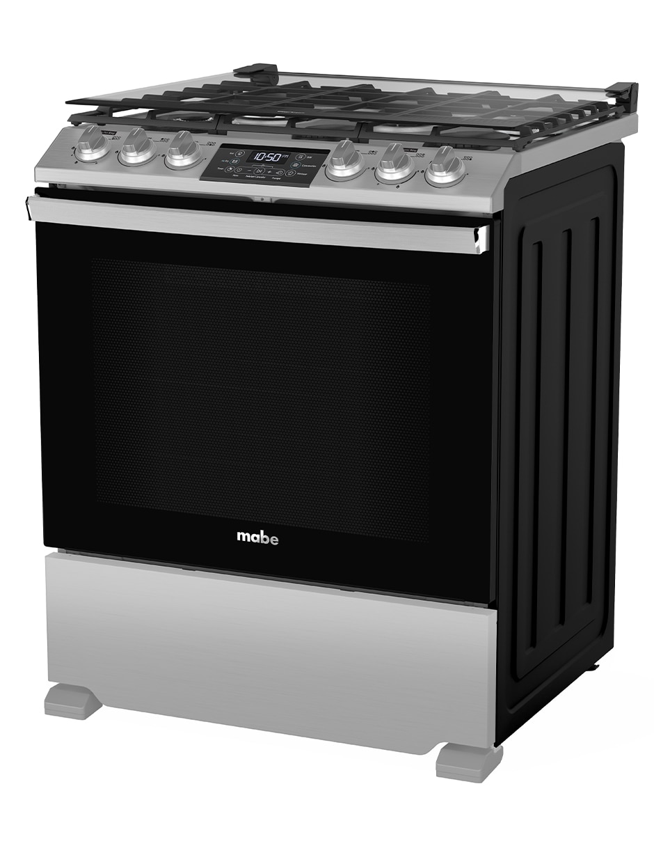 Estufa de piso a gas LP Mabe Air Fry 75.8 cm EMHA7614DATSS0 de 6 quemadores