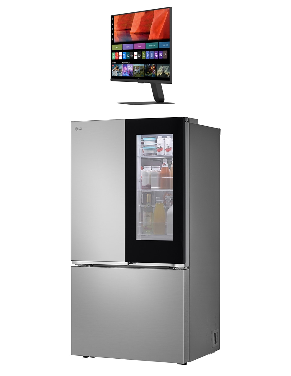Combo Refrigerador Lg 32 pies inverter y fábrica de hielos GM90FQP.24U511SB + Monitor smart Lg 24 pulgadas