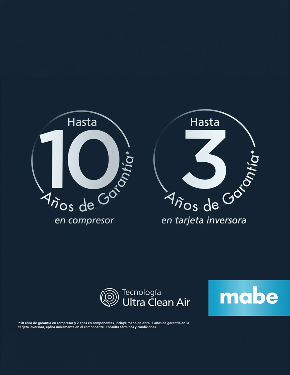 Aire acondicionado mini split inverter Mabe Inverter frío y calor 12000 btu MMI12HABWCA32BM2 115 v