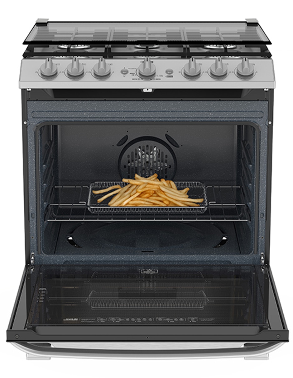 Estufa de piso estufa a air fry 75.80cm emha76js0cm76ss de quemadores 8