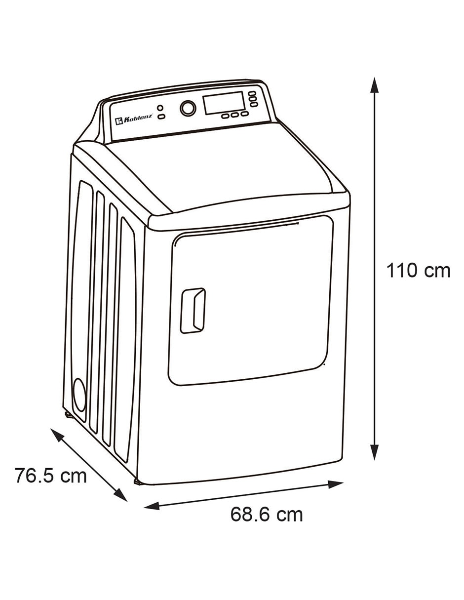 Secadora de gas natural Koblenz de 25 kg con 10 ciclos LDM-25IIG