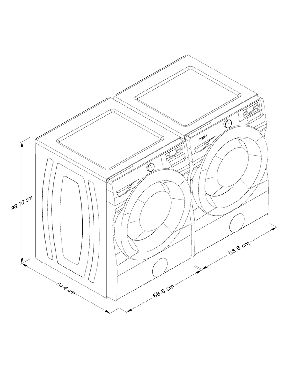 Centro de lavado+ Secadora Whirlpool Gas/Eléctrico CWD_7MWFW6720RU