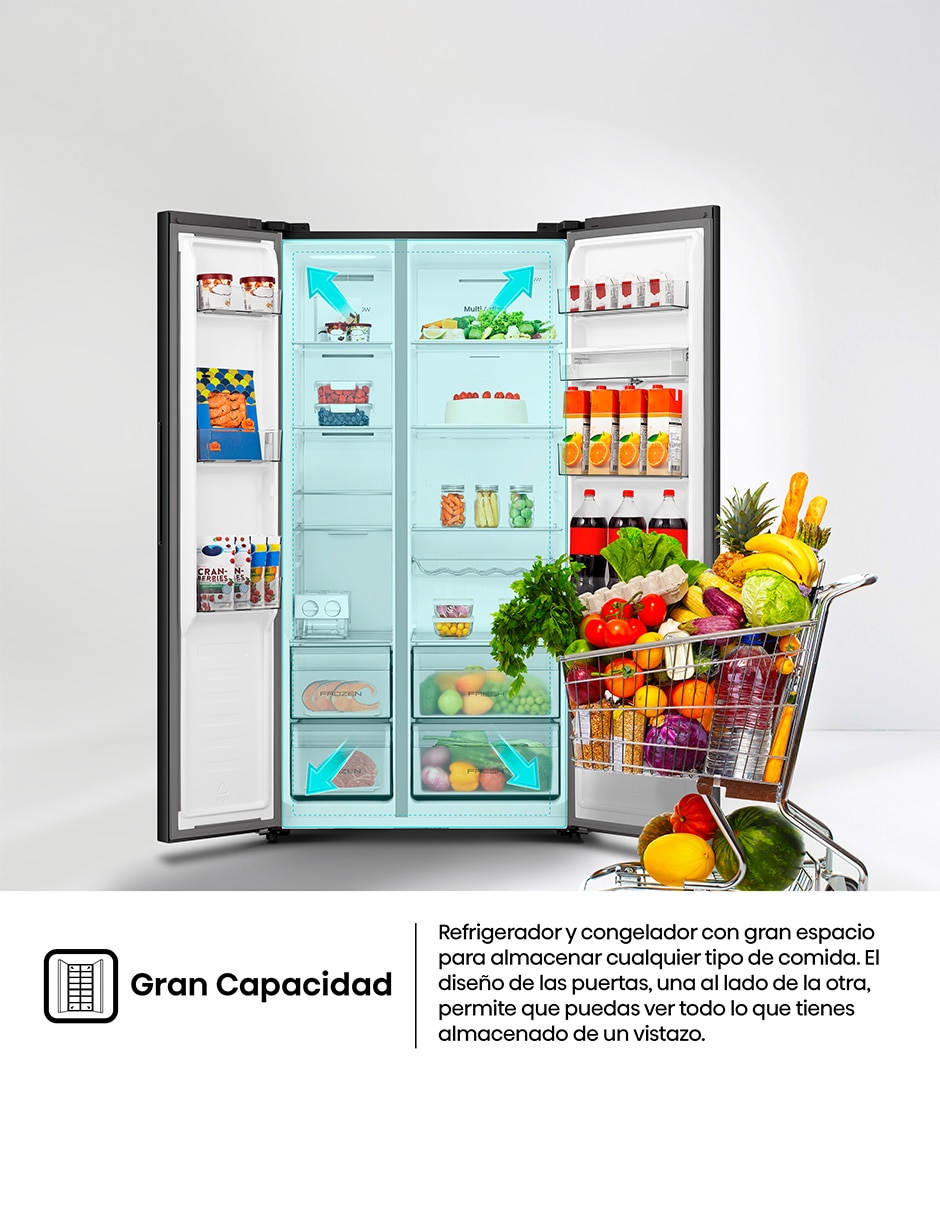 Refrigerador Dúplex Hisense 20 pies cúbicos no frost RS20P3GBN