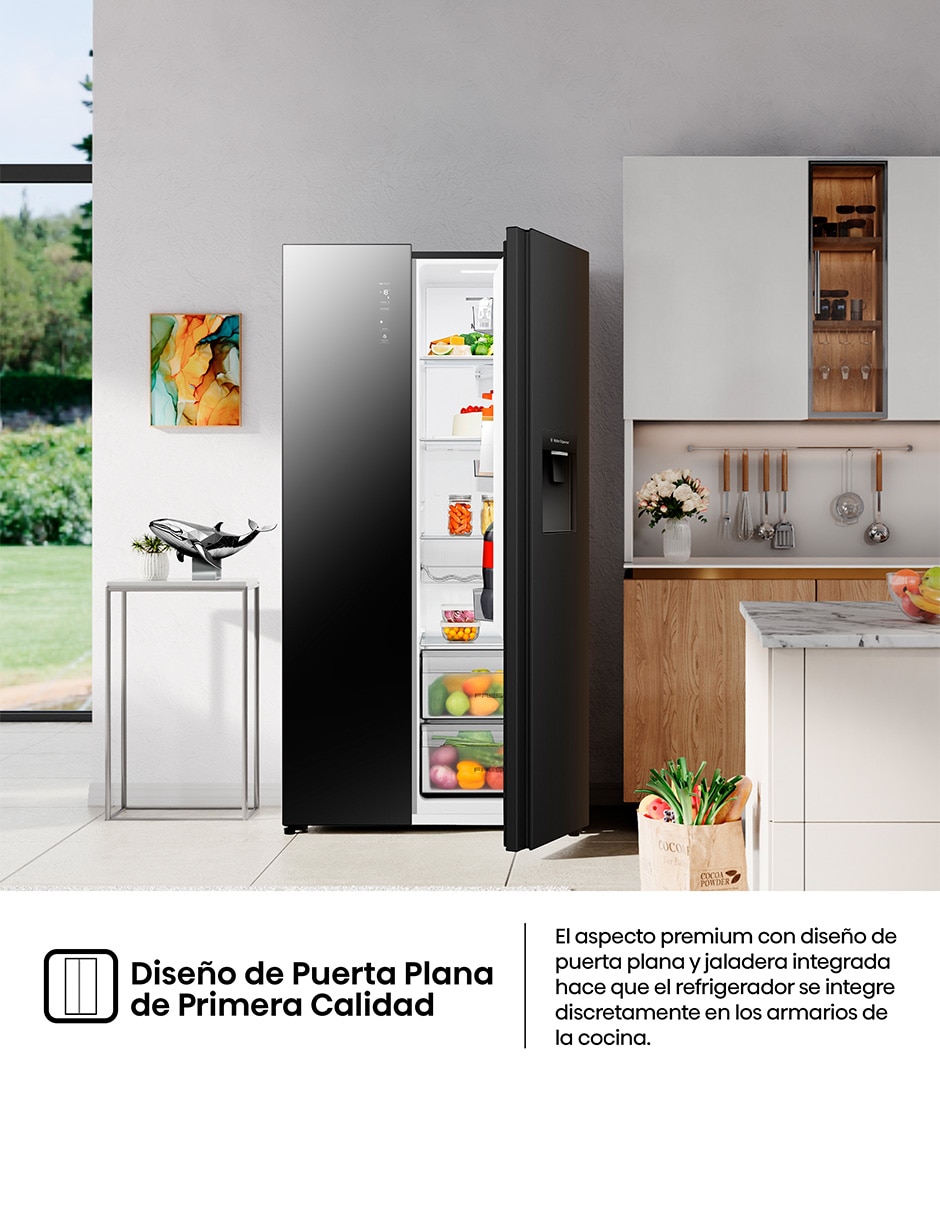 Refrigerador Dúplex Hisense 20 pies cúbicos no frost RS20P3GBN